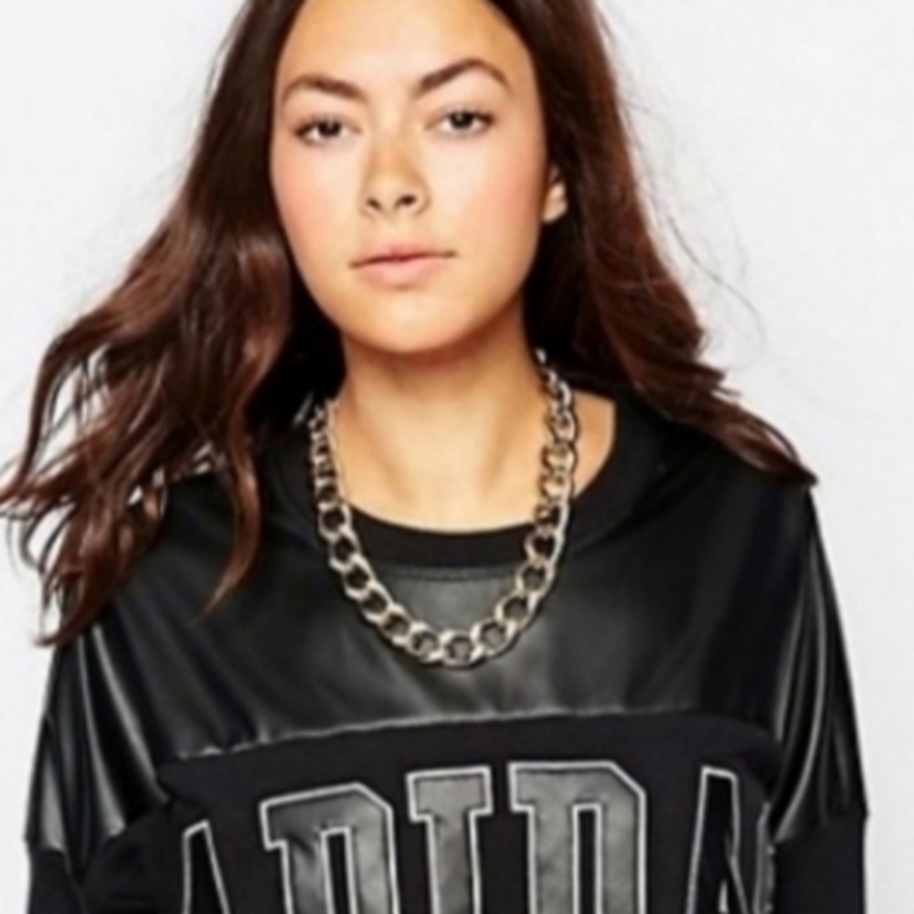 Adidas Originals NY Leather Look Tshirt